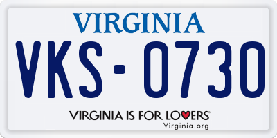VA license plate VKS0730