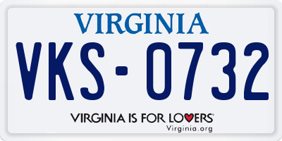 VA license plate VKS0732