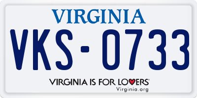VA license plate VKS0733
