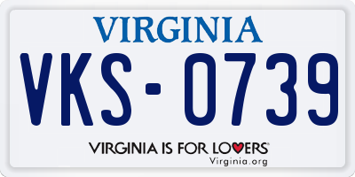 VA license plate VKS0739