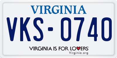 VA license plate VKS0740