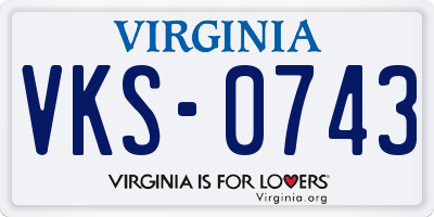 VA license plate VKS0743
