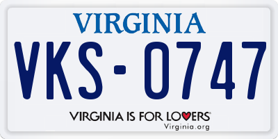 VA license plate VKS0747