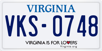 VA license plate VKS0748