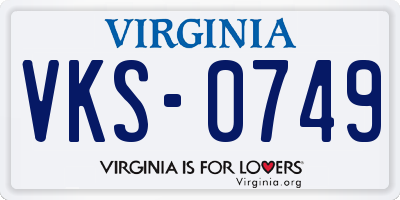 VA license plate VKS0749