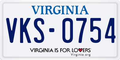 VA license plate VKS0754
