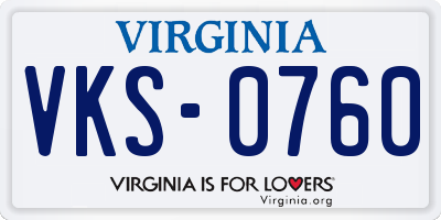 VA license plate VKS0760