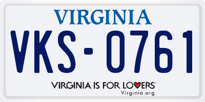 VA license plate VKS0761