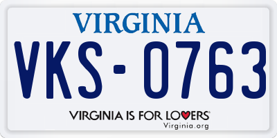 VA license plate VKS0763