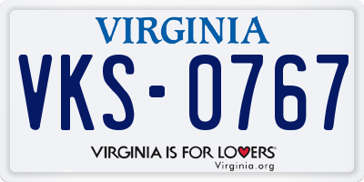 VA license plate VKS0767