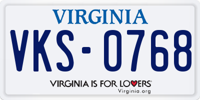 VA license plate VKS0768