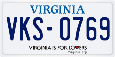 VA license plate VKS0769