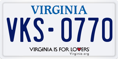 VA license plate VKS0770
