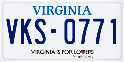 VA license plate VKS0771
