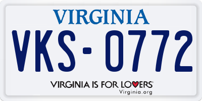 VA license plate VKS0772