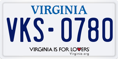 VA license plate VKS0780
