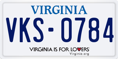 VA license plate VKS0784