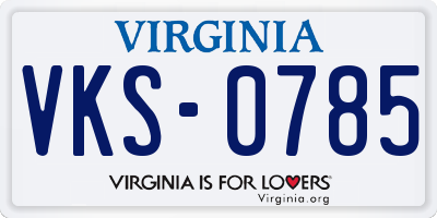 VA license plate VKS0785