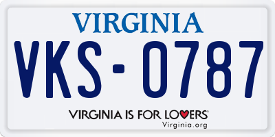 VA license plate VKS0787