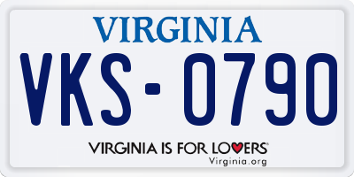 VA license plate VKS0790