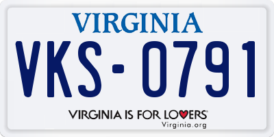 VA license plate VKS0791