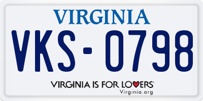 VA license plate VKS0798