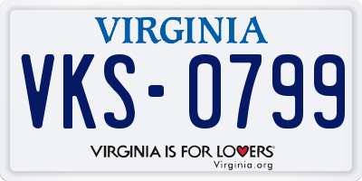 VA license plate VKS0799