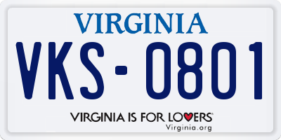 VA license plate VKS0801