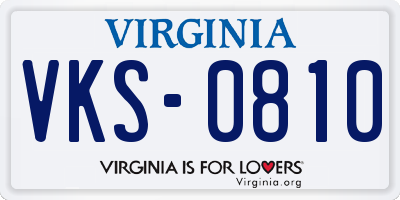 VA license plate VKS0810