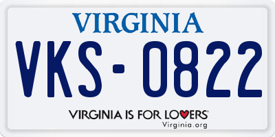 VA license plate VKS0822