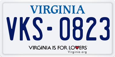 VA license plate VKS0823