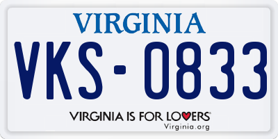 VA license plate VKS0833