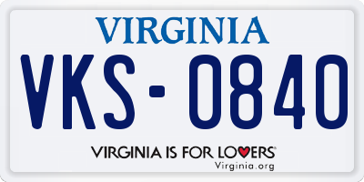 VA license plate VKS0840