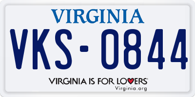 VA license plate VKS0844