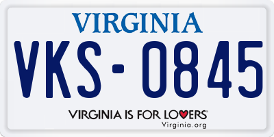 VA license plate VKS0845
