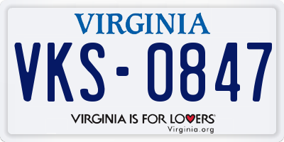 VA license plate VKS0847
