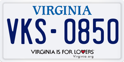 VA license plate VKS0850