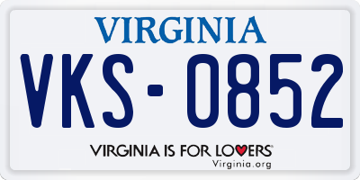 VA license plate VKS0852