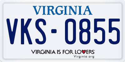 VA license plate VKS0855