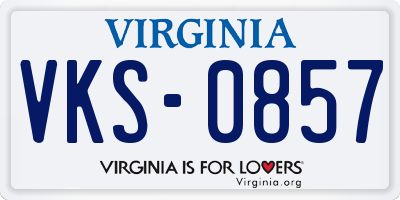 VA license plate VKS0857