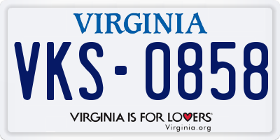 VA license plate VKS0858