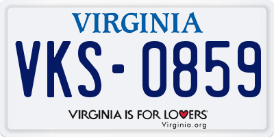VA license plate VKS0859