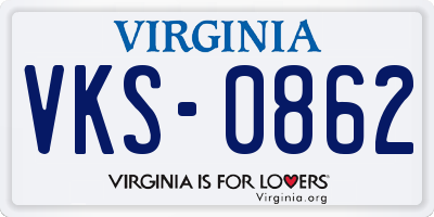 VA license plate VKS0862