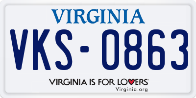 VA license plate VKS0863
