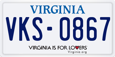 VA license plate VKS0867