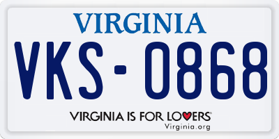 VA license plate VKS0868