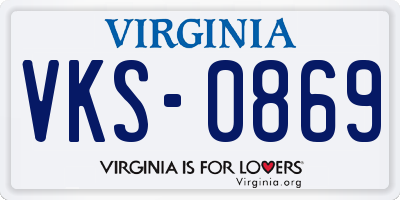 VA license plate VKS0869