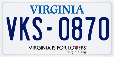 VA license plate VKS0870