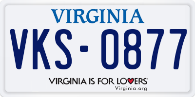 VA license plate VKS0877