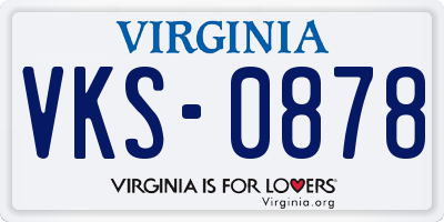 VA license plate VKS0878